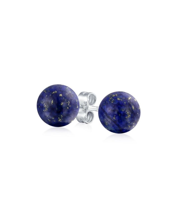Bling Jewelry Classic 8MM Purple Amethyst Bead Ball Stud Earrings .925