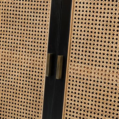 Mid-century Modern Pidcock Contemporary Door Accent Cabinet with Rattan
