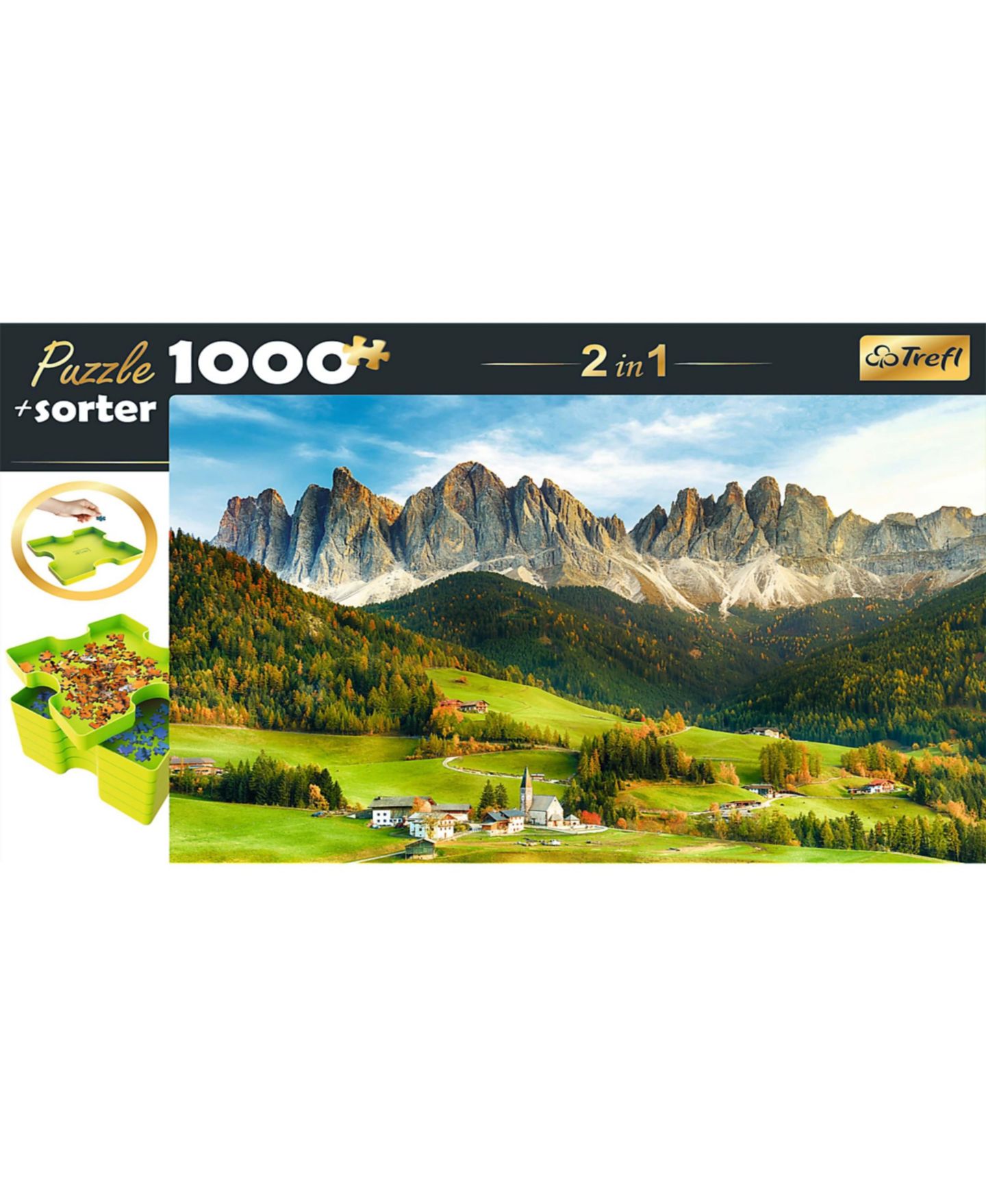 Детский пазл Trefl Megabox Dolomite Landscape 1000-Piece Puzzle with Sorter, Ages 12+, цвет: Разноцветный — фото 3