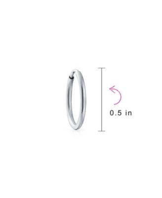 Thin Minimalist Hoop Huggie Earrings Sterling Silver Various Sizes