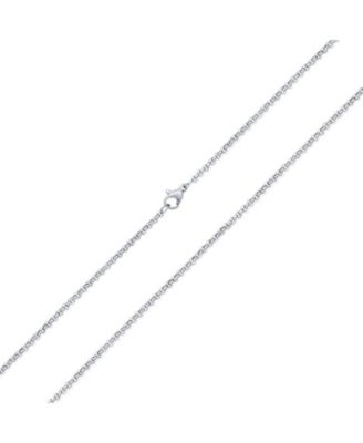 Simple Thin 2.5MM Basic Plain Silver Gold Tone Black Stainless Steel Rolo Cable Chain Necklace