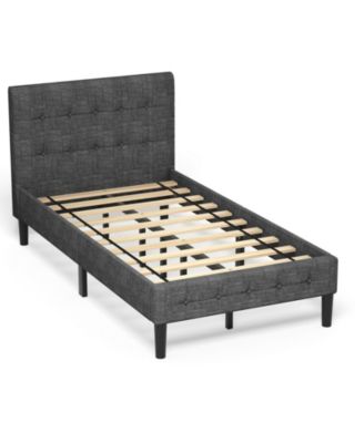 Platform Bed with Button Tufted Headboard