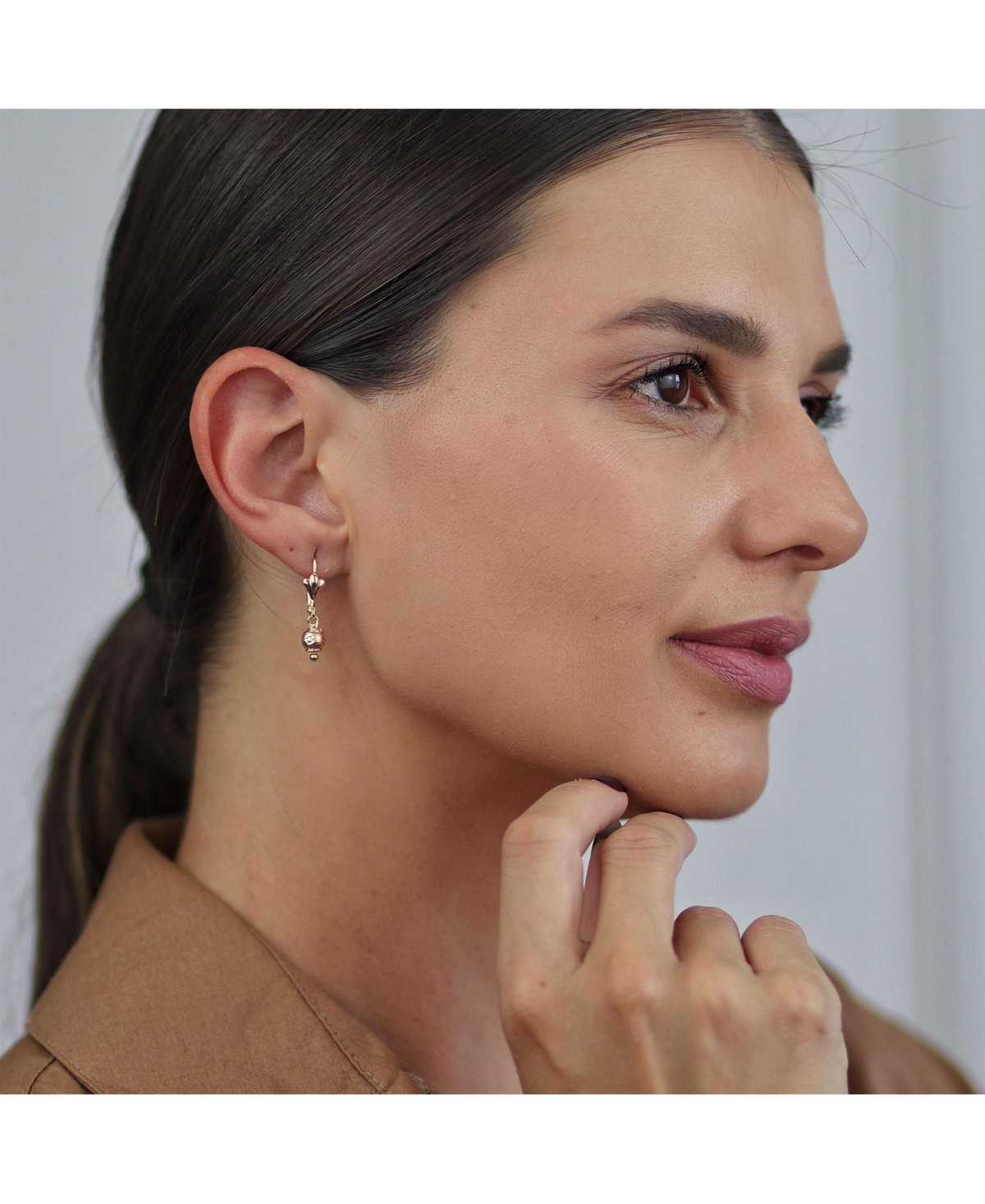 Bling Jewelry Elegant Stunning Spheres Light Weight Dangle Lever back Round 6MM Ball Drop Earrings Yellow 18K Gold Plated Brass