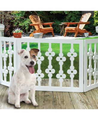 Products Wooden Pet Gate: White Floral
