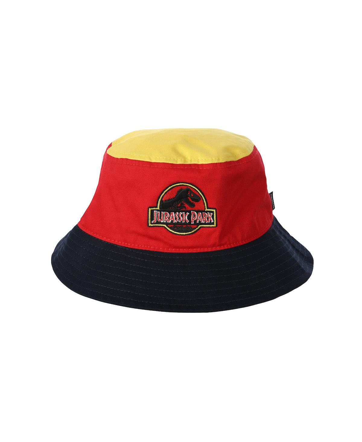 Men's Embroidered Logo Colorblock Bucket Hat - Jurassic park logo colorblock