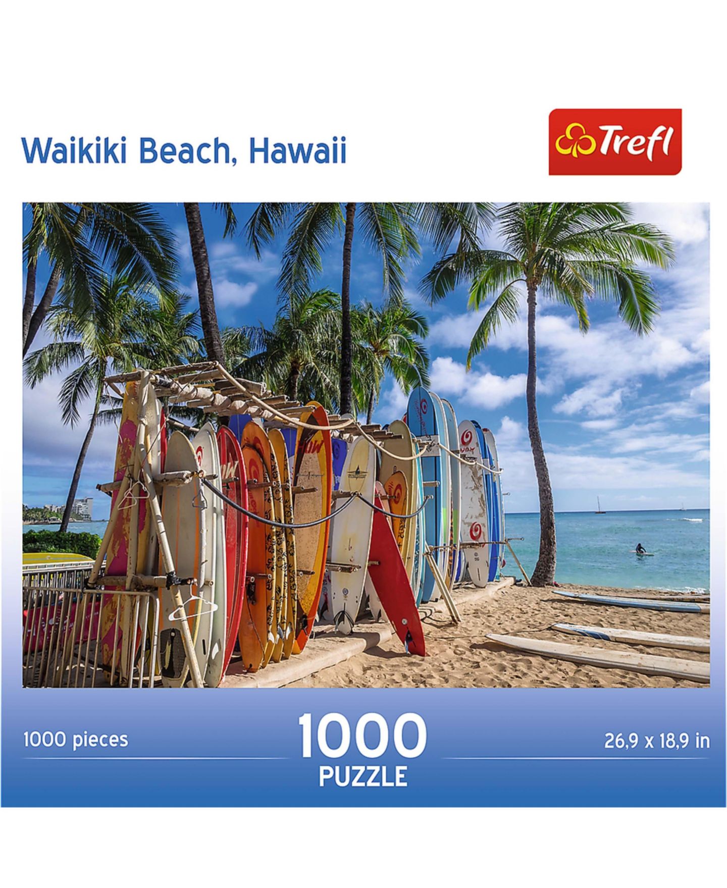 Детский пазл Trefl Red 1000 Piece Puzzle - Waikiki Beach, цвет: Разноцветный — фото 2