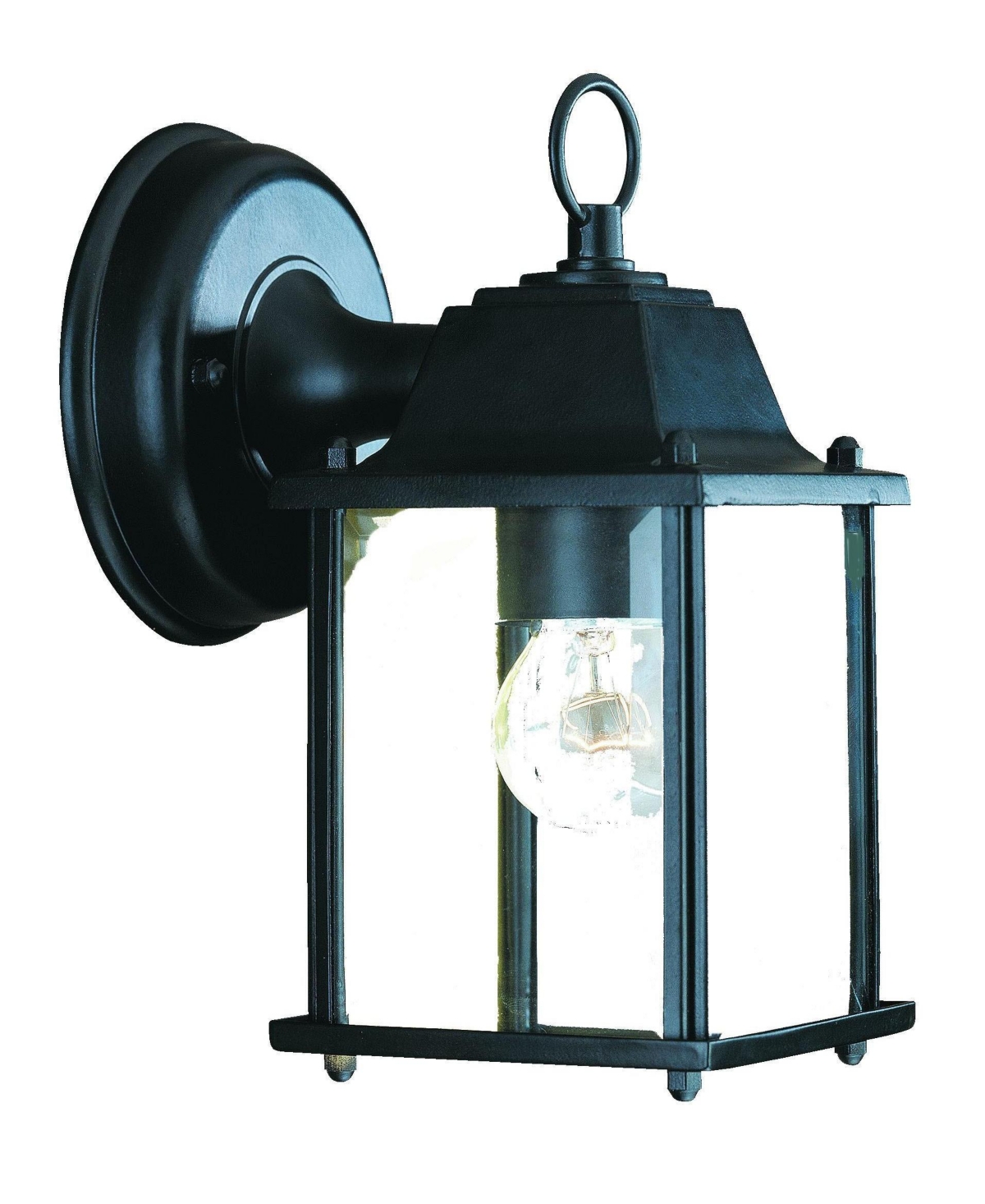Hanging Glass Lantern Wall Light for Porch and Entryway Decor - Brown