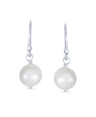 White Pink Black Freshwater Cultured Pearl Drop Ball Earrings Sterling Silver