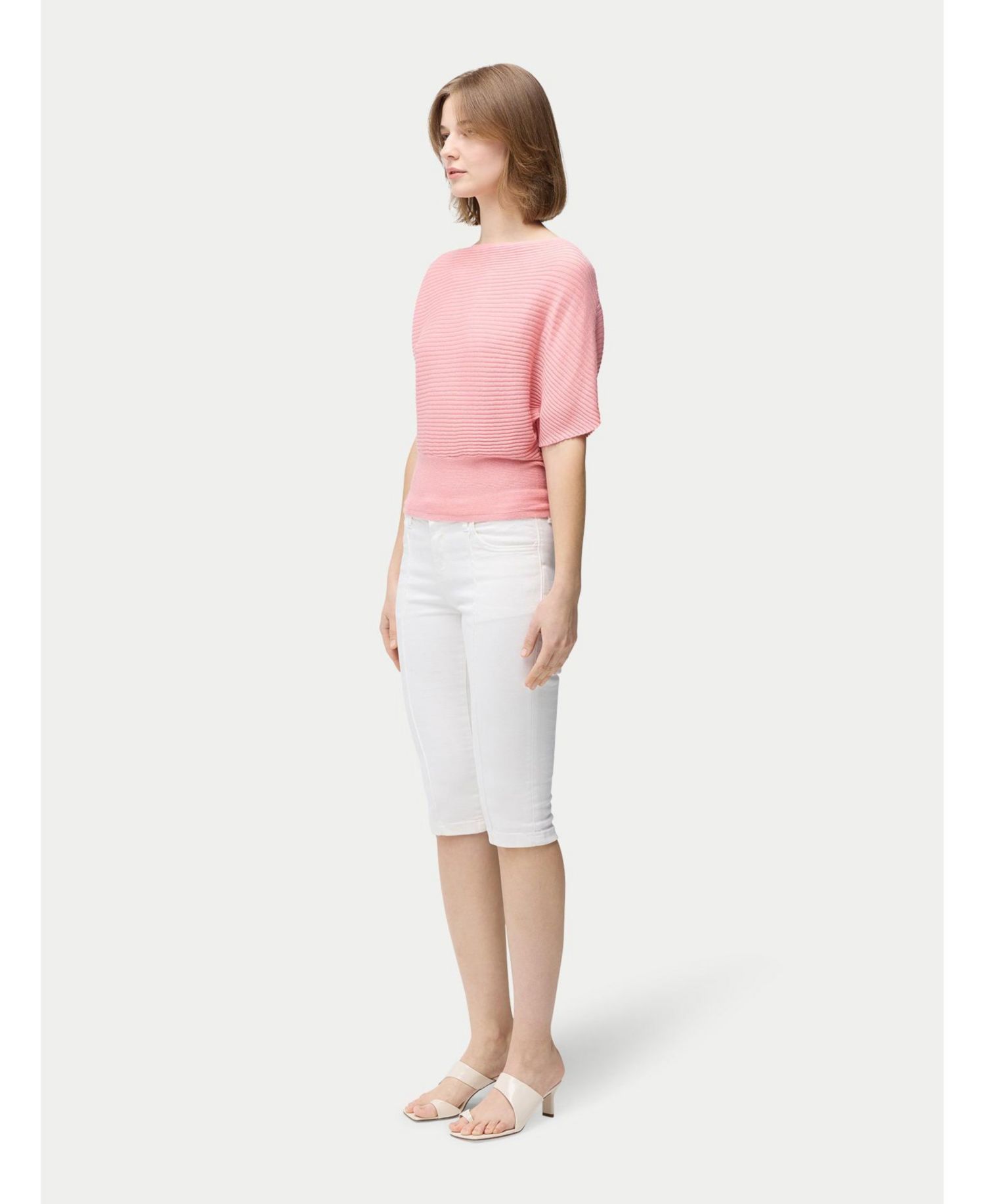 Women's Short Dolman Sleeve Cashmere Sweater
