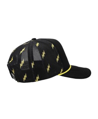 Men's Pikachu Thunderbolt Pattern Black Trucker Hat