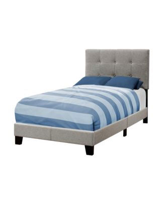 Stylish Tufted Linen Bed Frame with Nailhead Trim for Bedroom Decor