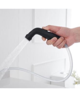 Two-Handle 4 Holes Standard Kitchen Sink Faucet With Side Sprayer