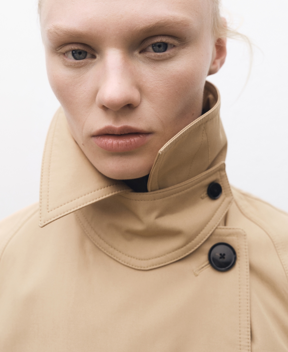 Mango Oversize Long Cotton Trench Coat In Neutral