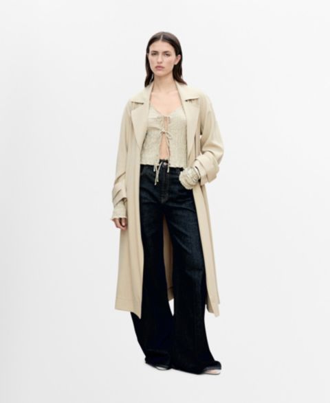 Женские куртки MANGO Women's Soft Belt Trench Coat