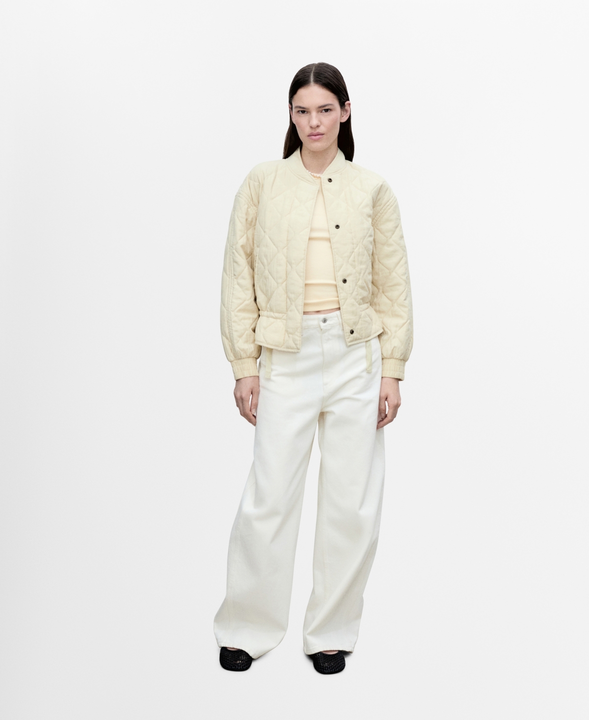 Women's Quilted Bomber Jacket - Gray