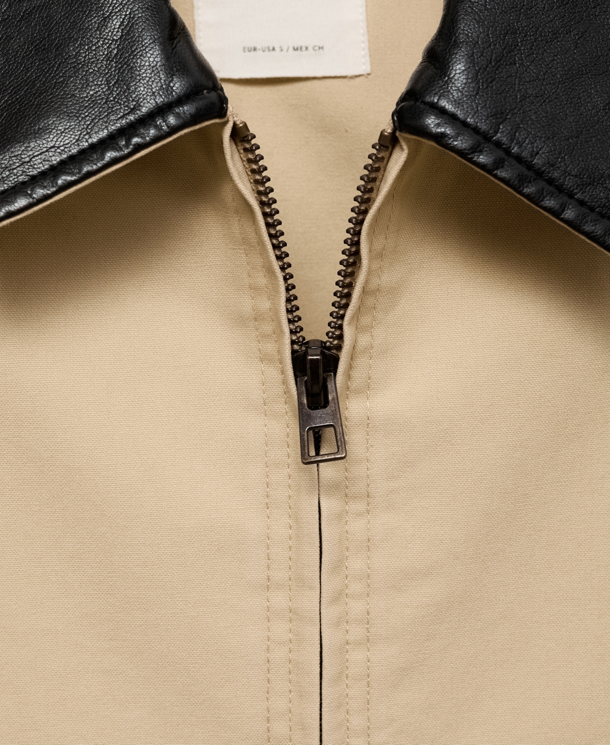 Mango Cotton Jacket With Contrasting Collar In Light,pastel Gray