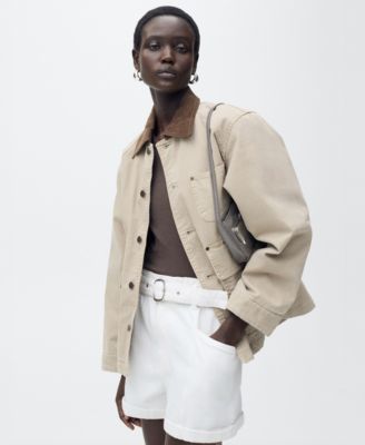 Women's Rolled Hem Paper Bag Shorts