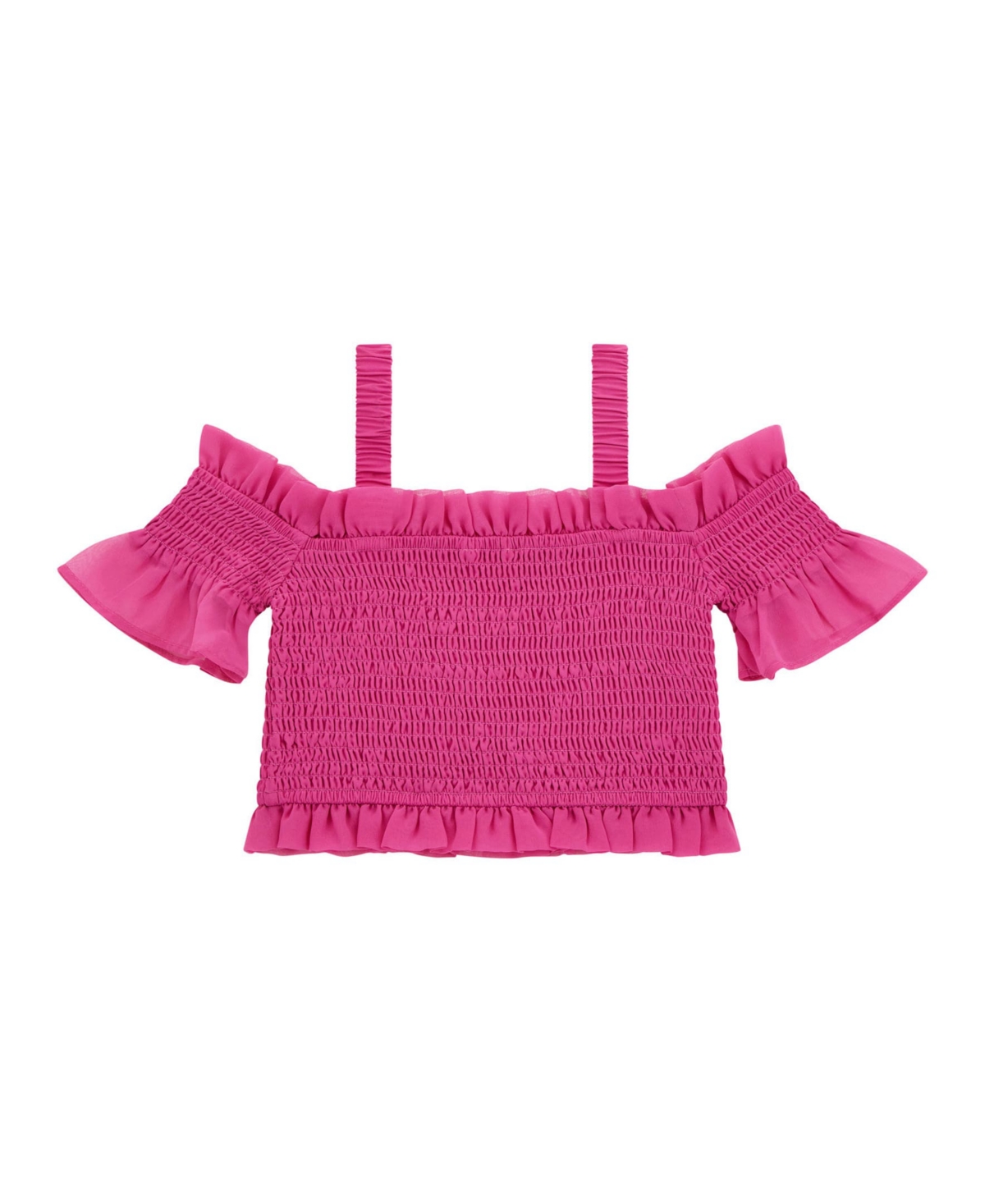 Guess Big Girls Chiffon Off-the-shoulder Top In Pink
