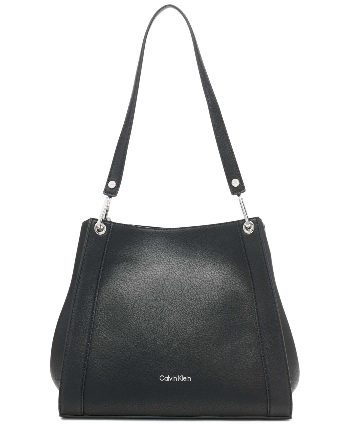 Женская сумка Calvin Klein Garnet Triple Small Compartment, цвет: Чёрный / Серебристый — фото 1