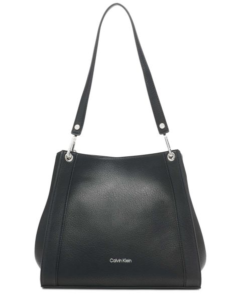 Женская сумка Calvin Klein Garnet Triple Small Compartment, цвет: Чёрный / Серебристый