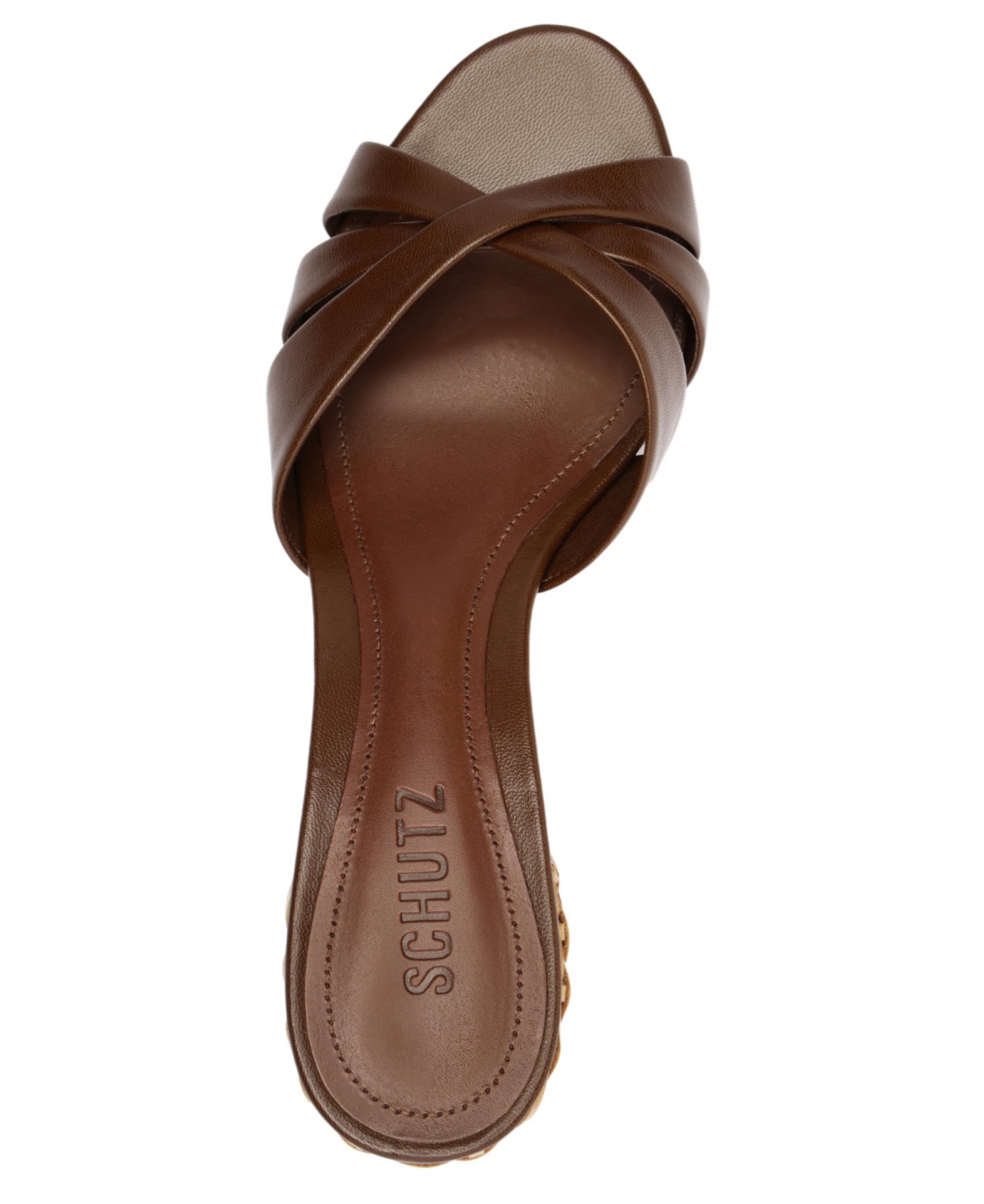 Shop Schutz Women's Keefa Straw Slip-on Mules In Brown