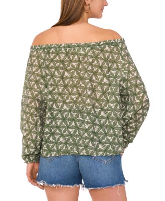 Women's Floral-Print Off-The-Shoulder Blouse