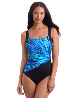 ShapeSolver Sport by Mimi Flamingo - Women's Nighparty Square-Neck Swimsuit