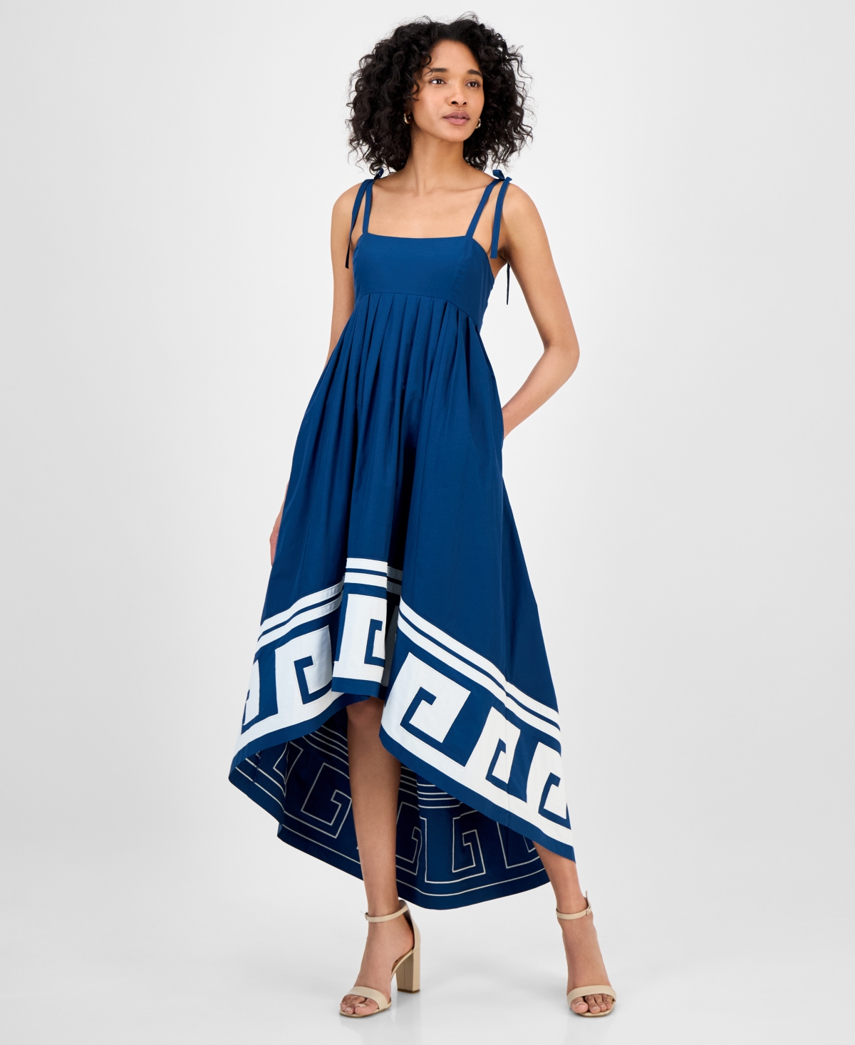 Women's High-Low A-Line Dress - Navy
