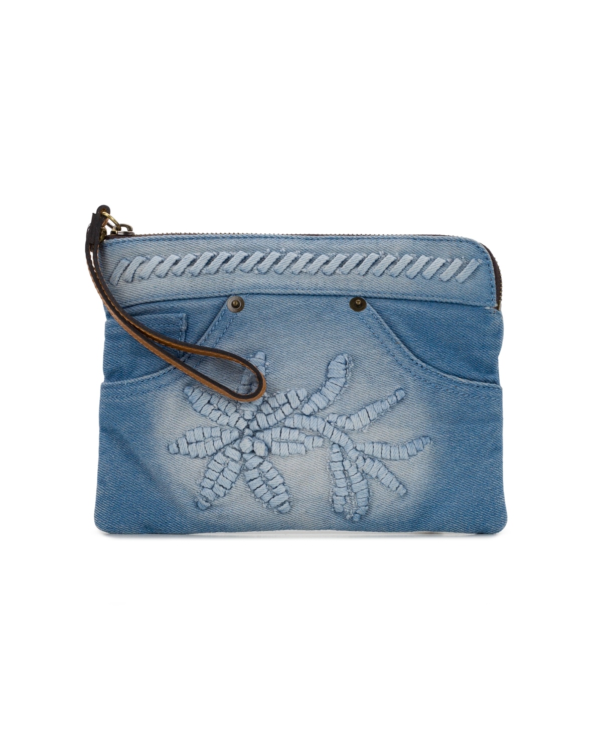 Rosley Zipper Wristlet - Light Denim