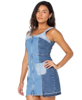 Juniors' Sami Patchwork Denim Sleeveless Dress