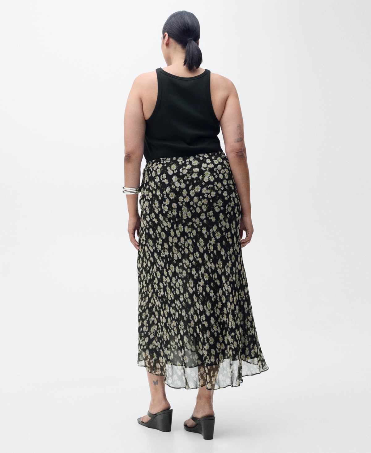 Mango Skirt Black In Black