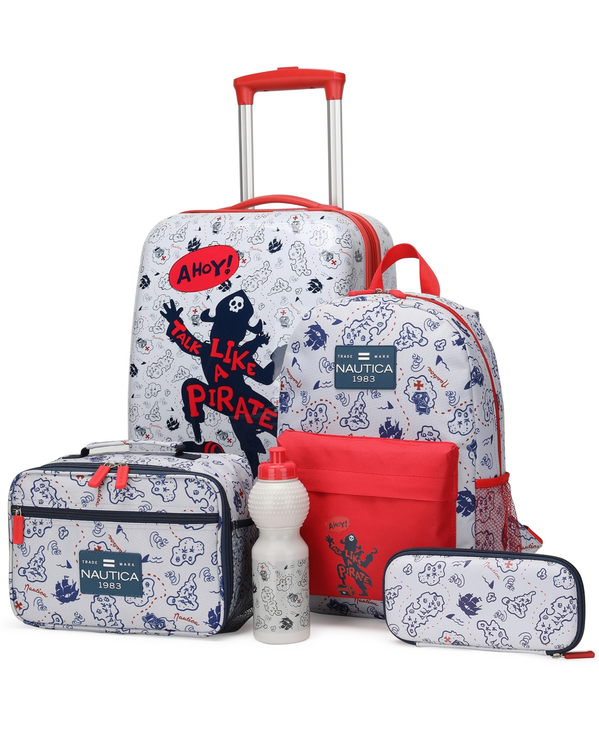 Nautica Kids Adventure 5-Piece Back to School Carry-On Luggage Set - Multi
