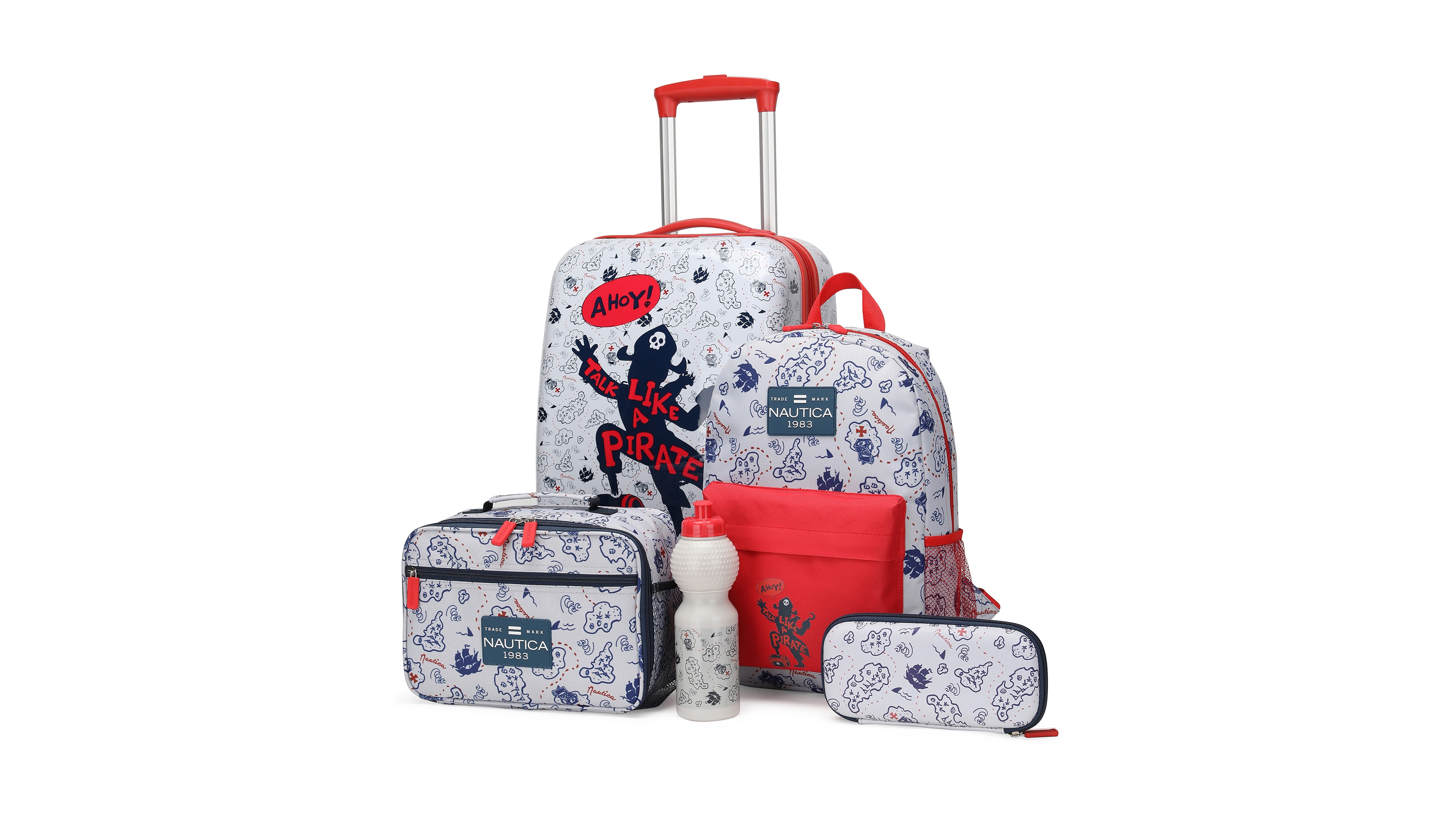 Nautica Kids Adventure 5-Piece Back to School Carry-On Luggage Set