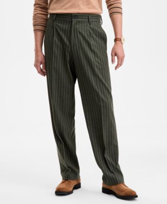 Men's Modern-Fit Pleated Pinstripe Suit Pants