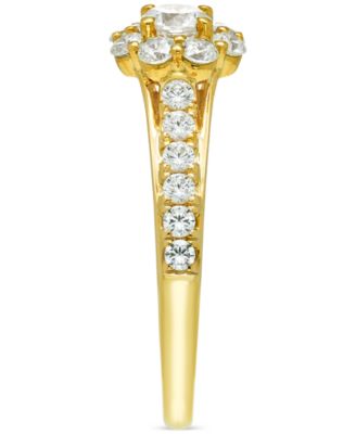Diamond Halo Engagement Ring (1 ct. t.w.) in 14k Yellow Gold
