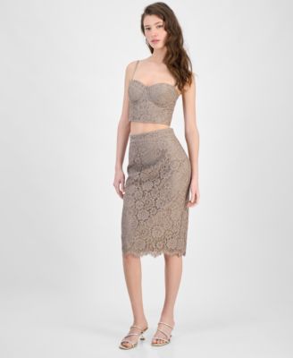 Womens Josiane Cropped Lace Corset Top Josiane Lace Pencil Skirt
