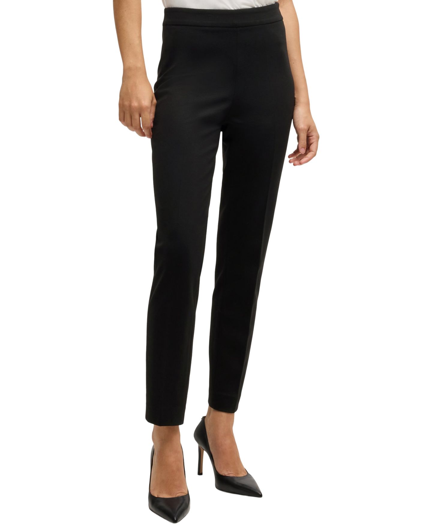 Женские брюки Hugo Boss BOSS by Tapered Leg Regular-Fit, цвет: Чёрный — фото 1