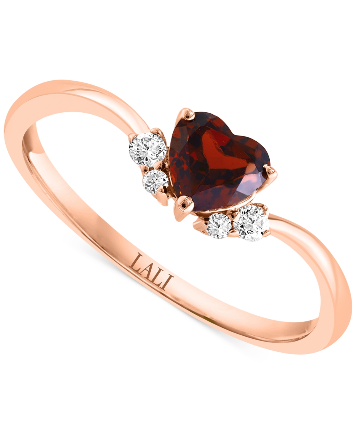 Garnet (1/2 ct. t.w.) & Diamond (1/20 ct. t.w.) Ring in 14k Rose Gold - Rose Gold