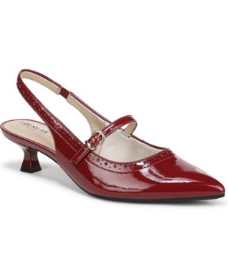 Women's Marilyn Pointed Toe Kitten Heel Slingback Pumps
