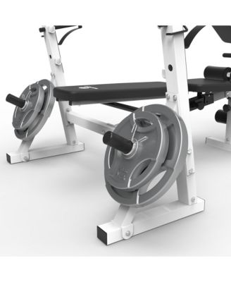 Olympic Weight Bench, Home Gym Exercise Equipment Workout Machine, White