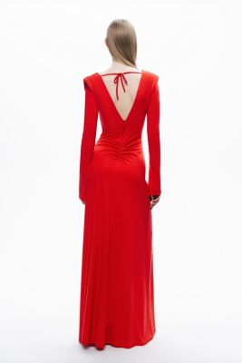 Women's Padded Accessory Detailed Maxi Dress