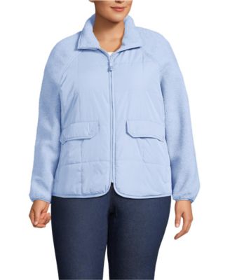 Plus Size Mixed Media High Pile Fleece Jacket