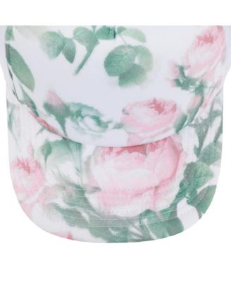 Floral Rose Print White Foam Trucker Hat