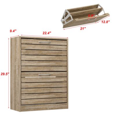 Shoe Cabinet with 2-Shutter Door, Shoe Rack
