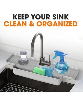 Silicone Faucet Draining Mat with Soap Holder