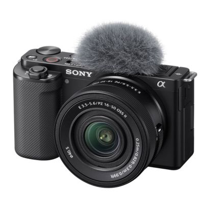 Sony ZV-E10 APS-C Mirrorless Interchangeable Lens Vlogging Camera with 16-50mm Lens, Black - Bundle with 64GB SD Card, Shoulder Bag, 40.5mm