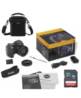 KODAK PIXPRO AZ405-BK 20MP Digital Camera 40X Optical Zoom 24mm Wide Angle Lens Optical Image Stabilization 1080P Full HD Video 3" LCD Vlogging