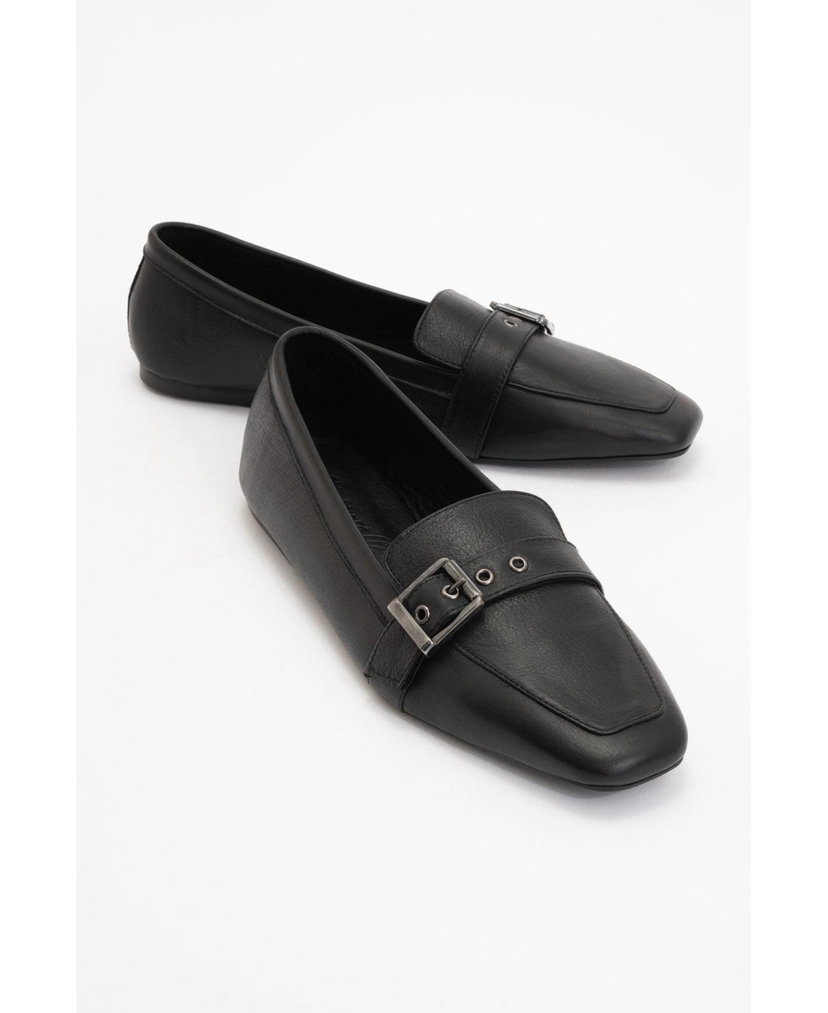 Noir Leather Flat Loafers (Women) - Cognac brown leather