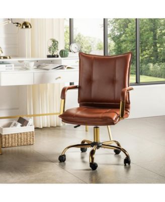 Modern Home Office Desk Chair with Golden Legs