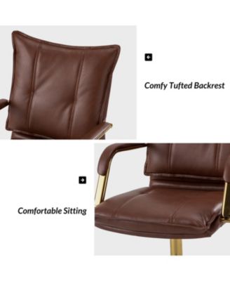 Modern Home Office Desk Chair with Golden Legs